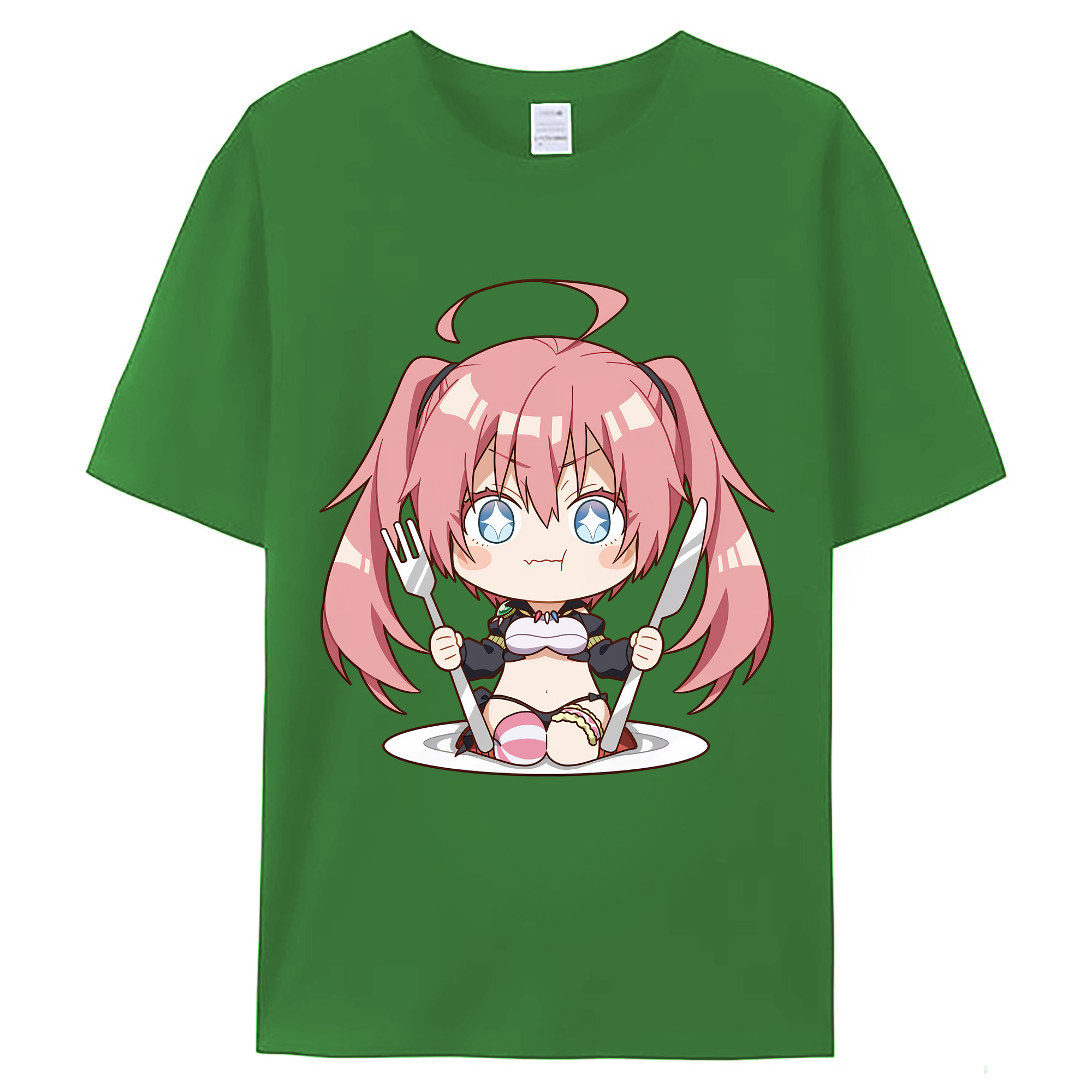 （画像用） 転スラ Regarding Reincarnated to Slime レディースカジュアルプリントTシャツ（綿100％）